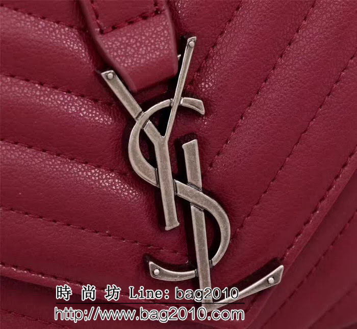 YSL聖羅蘭 專櫃最新版 手工繡V線 山羊紋鏈條包 可手提斜挎 F26611 YAS1112
